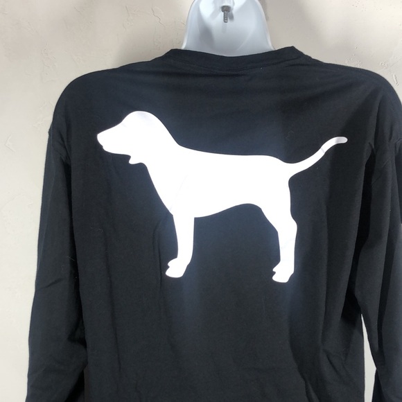 Pink Victoria’s Secret black dog logo pink floral long sleeve top size xs - Picture 7 of 10